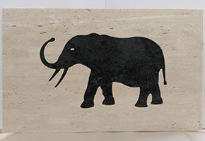 Tavolo intarsio elefante